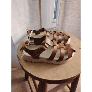 Oshkosh Boy Vincent Toddler Brown Fisherman Hook N Loop Closure Sandals Size 12